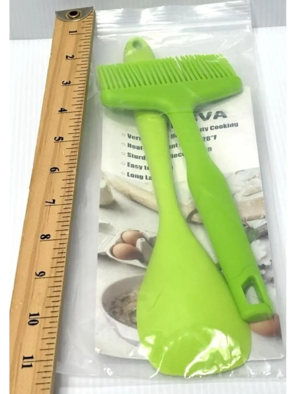 HONSVA Silicone Kitchen Utensil Set, New Green Brush & Spoonula, Cooking Utensil